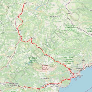 Route Napoléon J2 : Brignoles à Gap GPS track, route, trail