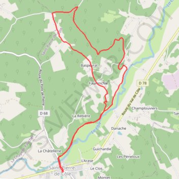 Bruzac GPS track, route, trail