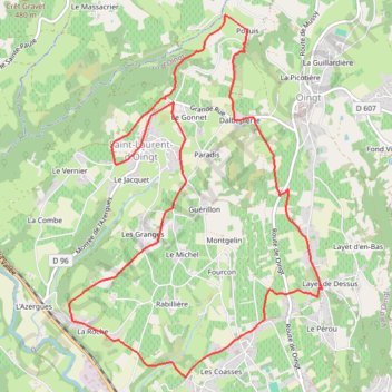 Pays Beaujolais - Pierres Dorées - Saint-Laurent-d'Oingt GPS track, route, trail