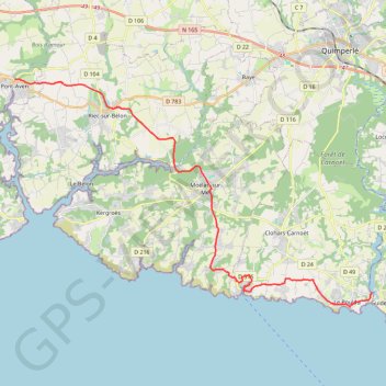 Pont-Aven - Clohars-Carnoët GPS track, route, trail