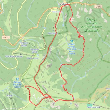 Randonnée du Sentier des Roches GPS track, route, trail