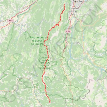 GR91 Randonnée de Saint-Nizier-du-Moucherotte (Isère) à Miscon (Drôme) GPS track, route, trail