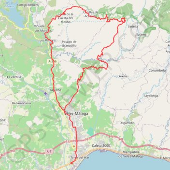 Torre del Mar - La Buitrera GPS track, route, trail