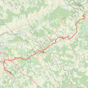 GR654 De Bar-sur-Seine (Aube) à Irancy (Yonne) GPS track, route, trail