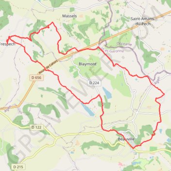 Boucle Frespech-Beauville GPS track, route, trail