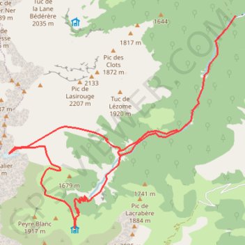 Glacier d'Arcouzan depuis Estours GPS track, route, trail