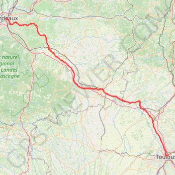 Bordeaux Toulouse GPS track, route, trail