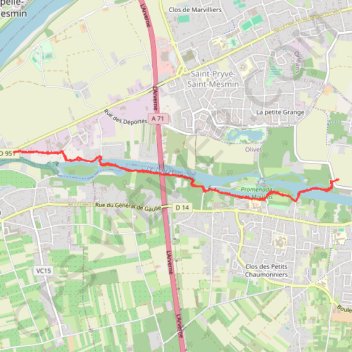 Olivet les bords du Loiret GPS track, route, trail