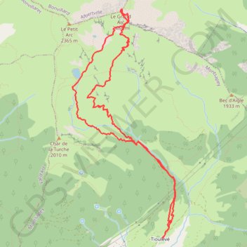 Grand arc par tiouleve GPS track, route, trail