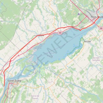 Lanoraie - Trois-Rivières GPS track, route, trail