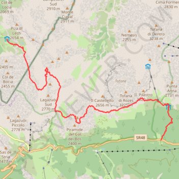 Refuge Scotoni - Val de Falzarego GPS track, route, trail