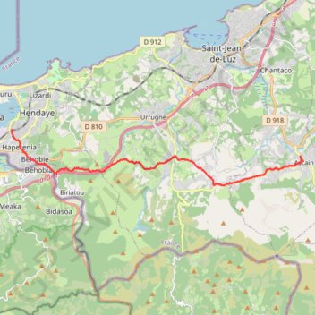 2022-08-19 de 06h4919 a 10h3544 -Rando Ascain à Hendaye - GT820 GPS track, route, trail