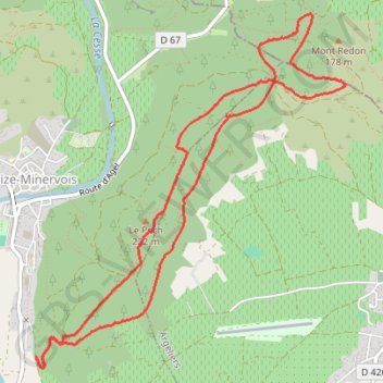 Bize-Minervois les hauteurs du Pech GPS track, route, trail