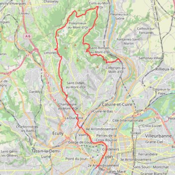 Collonges - Lyon par les Monts D'or GPS track, route, trail
