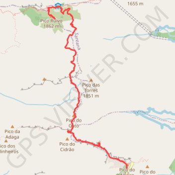 PR1 Pico do Arieiro - Pico Ruivo GPS track, route, trail