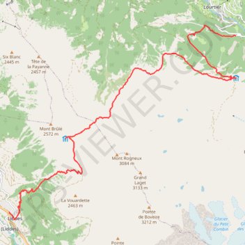 Lourtier-Liddes GPS track, route, trail