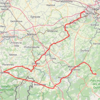 Mons - La Roche GPS track, route, trail