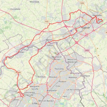 Sortie Étang d' Harelbeke GPS track, route, trail