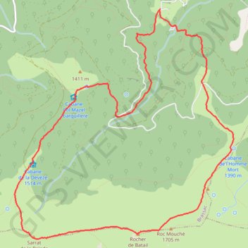 Rocher de Batail - Sarrat de la Pelade GPS track, route, trail