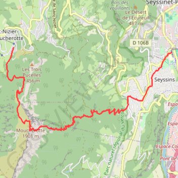 Le Moucherotte par la face Est (depuis Seyssins le Prisme) GPS track, route, trail