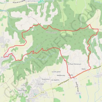Randonnée de Sonnay à Ville-sous-Anjou GPS track, route, trail