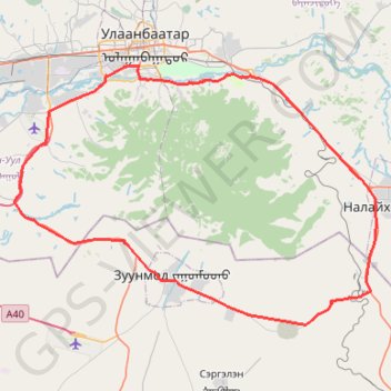 A century solo ride - clockwise cycling the Bogd mountain #PowerMap #StatMaps GPS track, route, trail