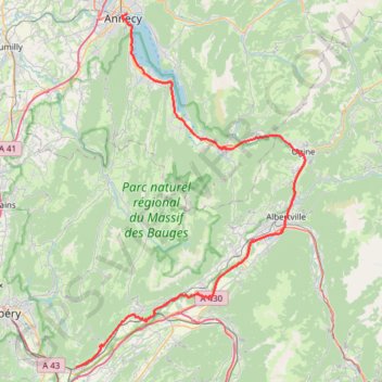 Annecy -> Montmélian (85,5 km)-15483424 GPS track, route, trail