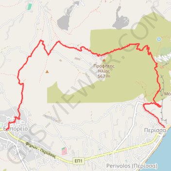 Profitis Ilias de Santorin GPS track, route, trail