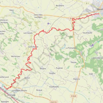 Naurouze - Revel (Canal du Midi) GPS track, route, trail