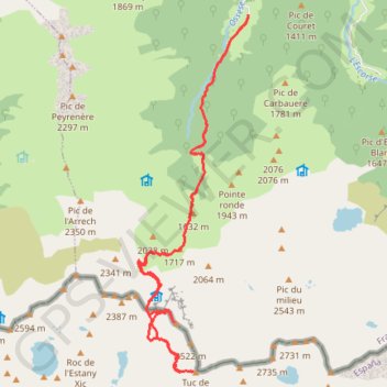 Ossèse - Pic de Marterat GPS track, route, trail