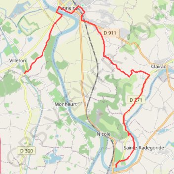 Canal des 2 mers Clairac GPS track, route, trail