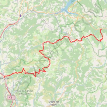 GR6 De Sisteron à Méolans Revel (Alpes-de-haute-provence) GPS track, route, trail