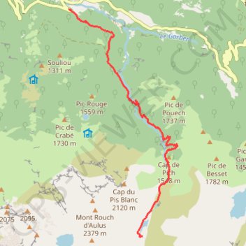 Cascade d'Ars - Cabane de la Hille GPS track, route, trail