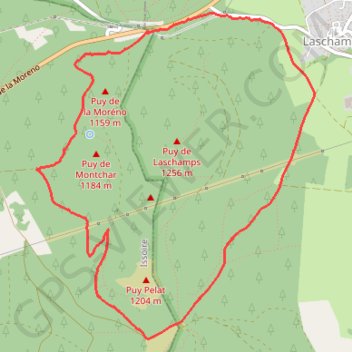 Le tour de la montagne de Laschamps GPS track, route, trail