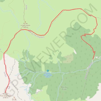 Pic des Trois Seigneurs par Mentiès GPS track, route, trail