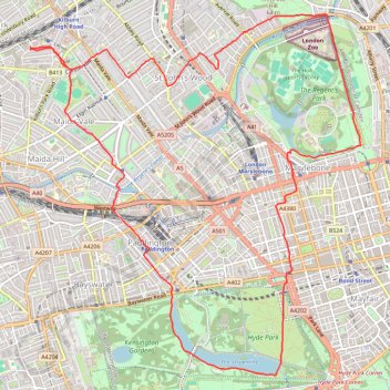 Regent's Park and Hyde Park Loop GPS track, route, trail