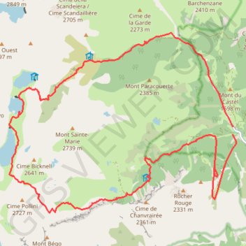 Tour du Mont Sainte-Marie GPS track, route, trail