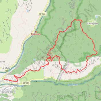 Les corniches du Méjean GPS track, route, trail