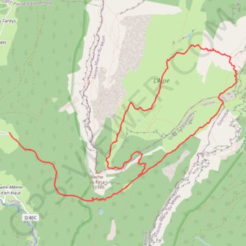 La Croix de l'Alpe par le Vallon de Pratcel GPS track, route, trail