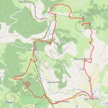 Cordes - Les cabannes, Mouzieys-Panens GPS track, route, trail