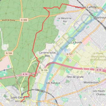 Un p'tit tour en forêt de Saint Germain GPS track, route, trail