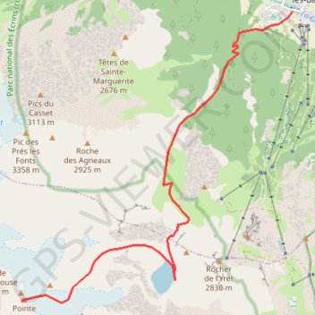 Dôme de Monêtier - La pointe du Rif GPS track, route, trail