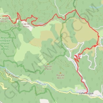 Du Mont Aigoual à Valleraugue par Aire de Côte et le Col du Pas GPS track, route, trail