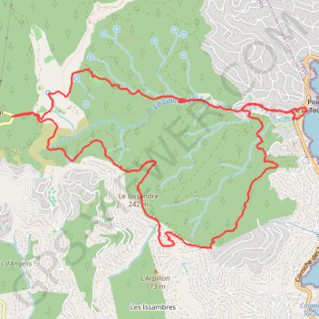 Col du Bougnon - Les Issambres par le massif de La Gaillarde GPS track, route, trail