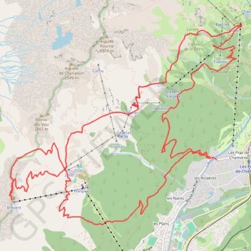 Chamonix les Praz - La flegere - Charlanon - le brevent - les Praz GPS track, route, trail