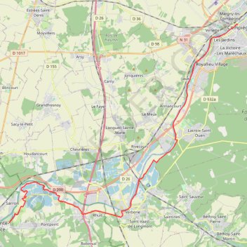 Compiègne / Pont-Sainte-Maxence GPS track, route, trail