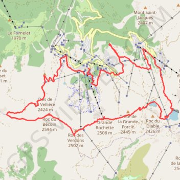 Crête des Etroits, Bécoin, Verdons et la Grande Rochette GPS track, route, trail