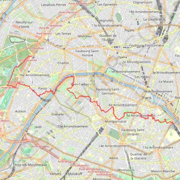 Traversée de Paris Ouest-Est (75 - Paris) GPS track, route, trail