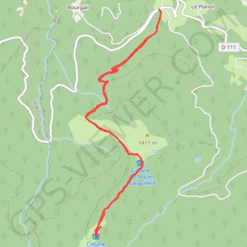 Cabane de la Devèze GPS track, route, trail