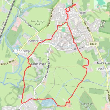 Colden Common to Stoke Woods Loop GPS track, route, trail